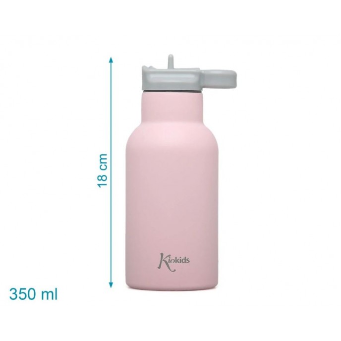 Kiokids Insulated Straw Bottle 350ml Pink