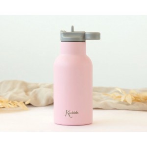 Kiokids Insulated Straw Bottle 350ml Pink
