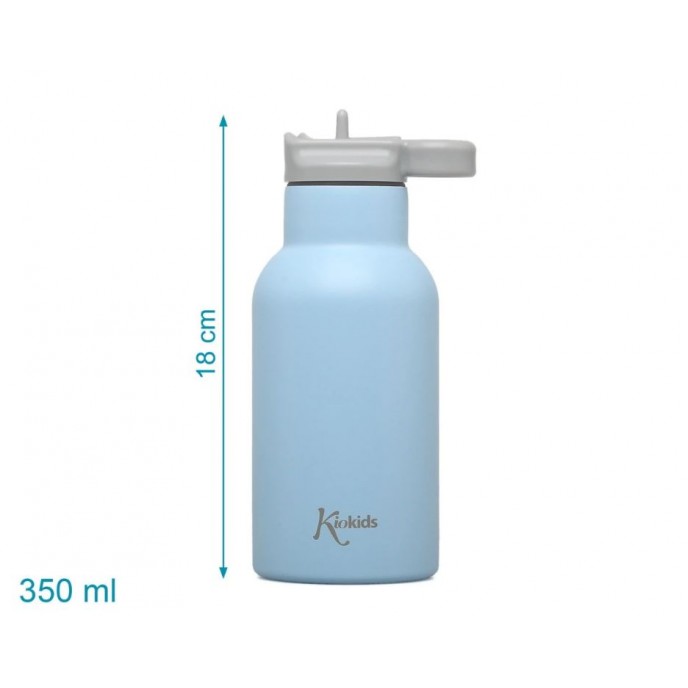 Kiokids Insulated Straw Bottle 350ml Blue