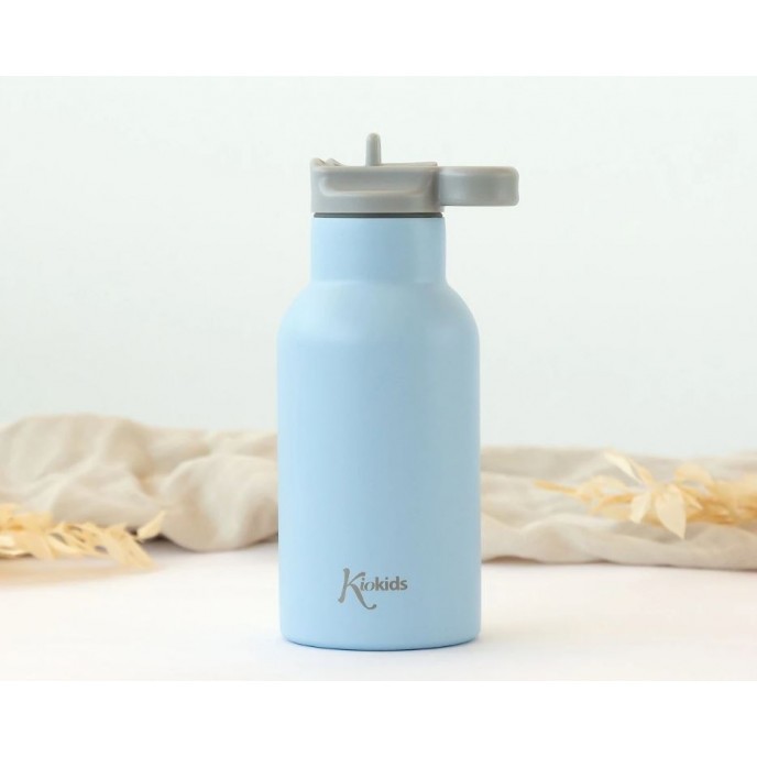 Kiokids Insulated Straw Bottle 350ml Blue