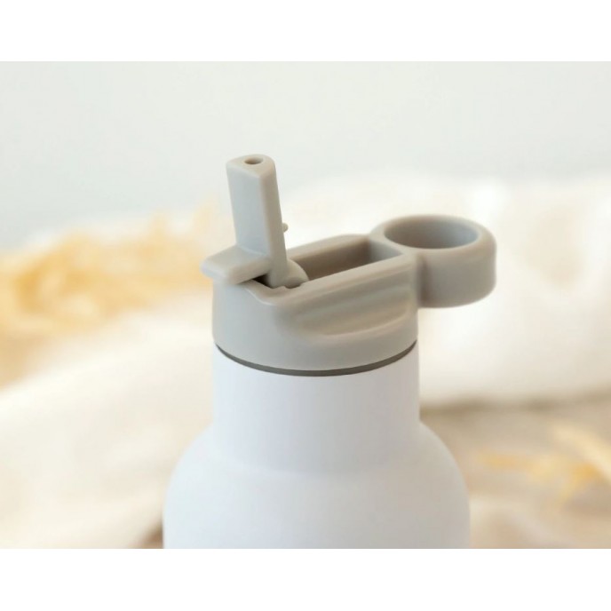 Kiokids Insulated Straw Bottle 350ml Grey