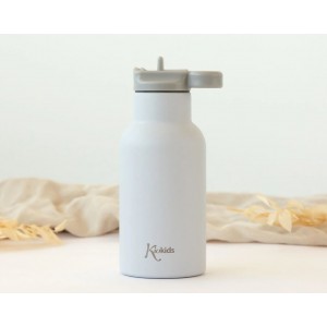 Kiokids Insulated Straw Bottle 350ml Grey