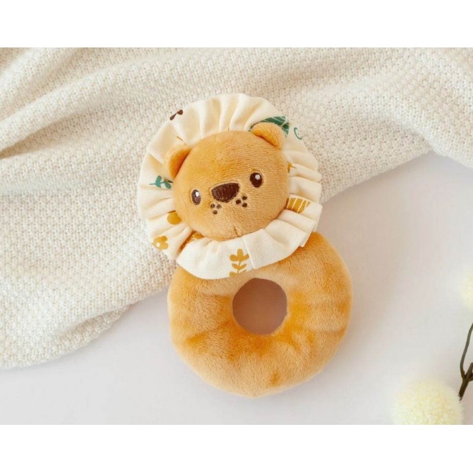 Kiokids Plush Rattle Lion Rust Kiokids Plush Rattle Lion Rust