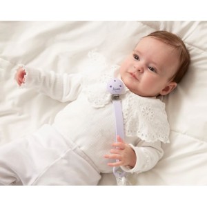 Kiokids Silicone Soother Clip Lavender