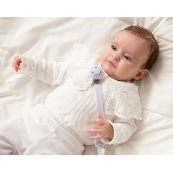 Kiokids Silicone Soother Clip Lavender