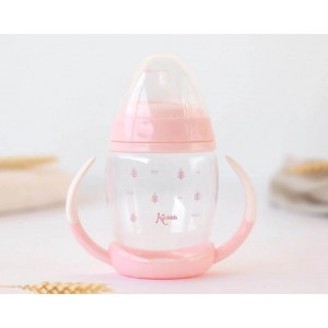 Kiokids Silicone Spout Cup 270ml Pink Leaves