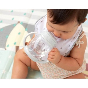 Kiokids Silicone Spout Cup 270ml Grey Leaves Kiokids Silicone Spout Cup 270ml Grey Leaves