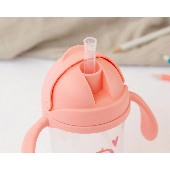 Kiokids Weighted Straw Cup 300ml Pink Princess Kiokids Weighted Straw Cup 300ml Pink Princess
