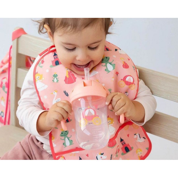 Kiokids Weighted Straw Cup 300ml Pink Princess Kiokids Weighted Straw Cup 300ml Pink Princess