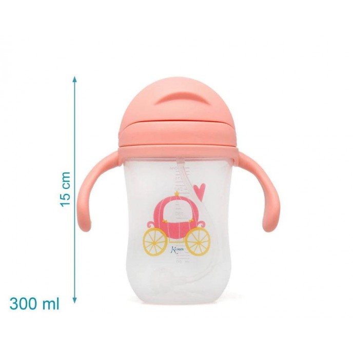 Kiokids Weighted Straw Cup 300ml Pink Princess Kiokids Weighted Straw Cup 300ml Pink Princess