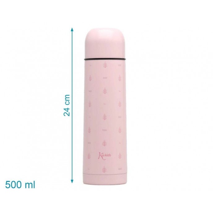 Kiokids Flask 500ml Pink Leaves Kiokids Flask 500ml Pink Leaves