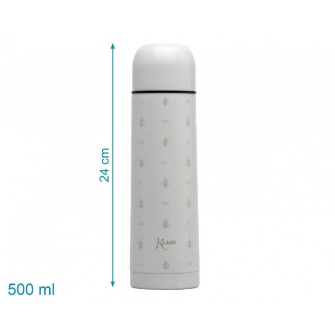 Kiokids Flask 500ml Grey Leaves Kiokids Flask 500ml Grey Leaves
