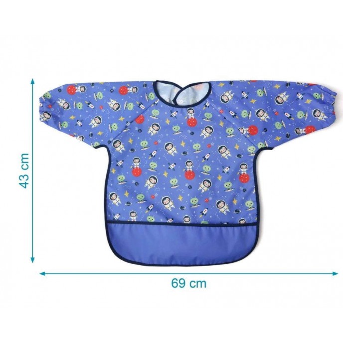 Kiokids Bib Long Sleeves Blue Space Kiokids Bib Long Sleeves Blue Space