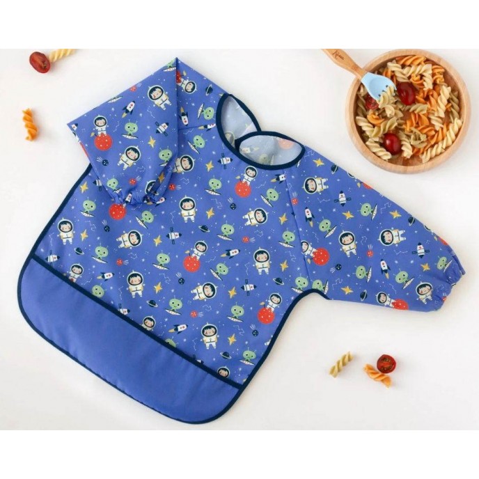 Kiokids Bib Long Sleeves Blue Space Kiokids Bib Long Sleeves Blue Space