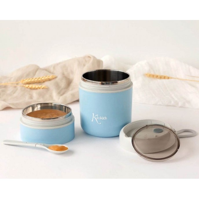 Kiokids Food Flask with Compartments 710ml Blue Kiokids Food Flask with Compartments 710ml Blue