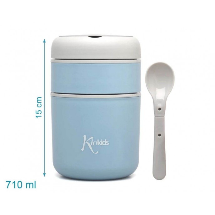 Kiokids Food Flask with Compartments 710ml Blue Kiokids Food Flask with Compartments 710ml Blue