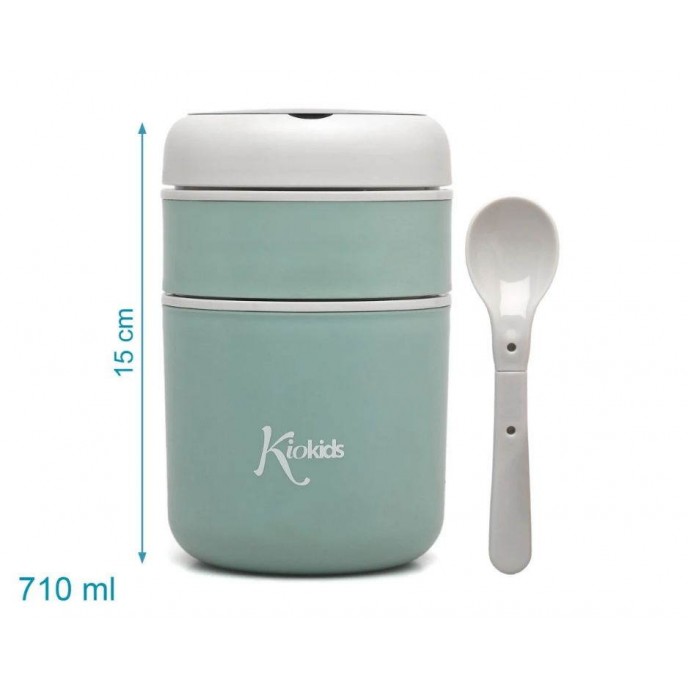 Kiokids Food Flask with Compartments 710ml Sage Kiokids Food Flask with Compartments 710ml Sage