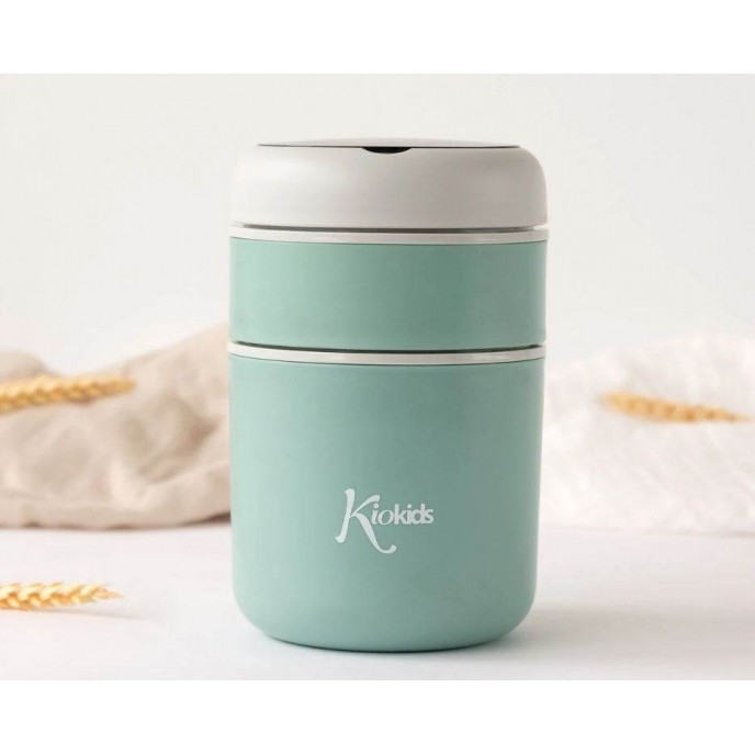 Kiokids Food Flask with Compartments 710ml Sage Kiokids Food Flask with Compartments 710ml Sage