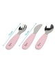 Kiokids Silicone and Metal Cutlery Set 3pc Pink