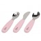 Kiokids Silicone and Metal Cutlery Set 3pc Pink