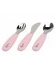 Kiokids Silicone and Metal Cutlery Set 3pc Pink