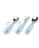 Kiokids Silicone and Metal Cutlery Set 3pc Blue