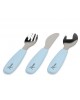 Kiokids Silicone and Metal Cutlery Set 3pc Blue