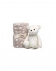 Kiokids Blanket and Plush Bear White Kiokids Blanket and Plush Bear White
