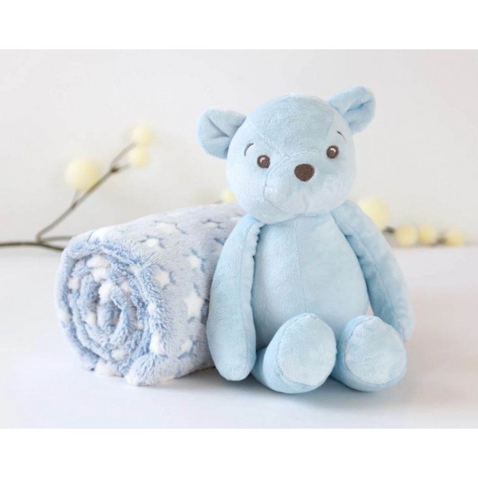 Kiokids Blanket and Plush Bear Blue Kiokids Blanket and Plush Bear Blue