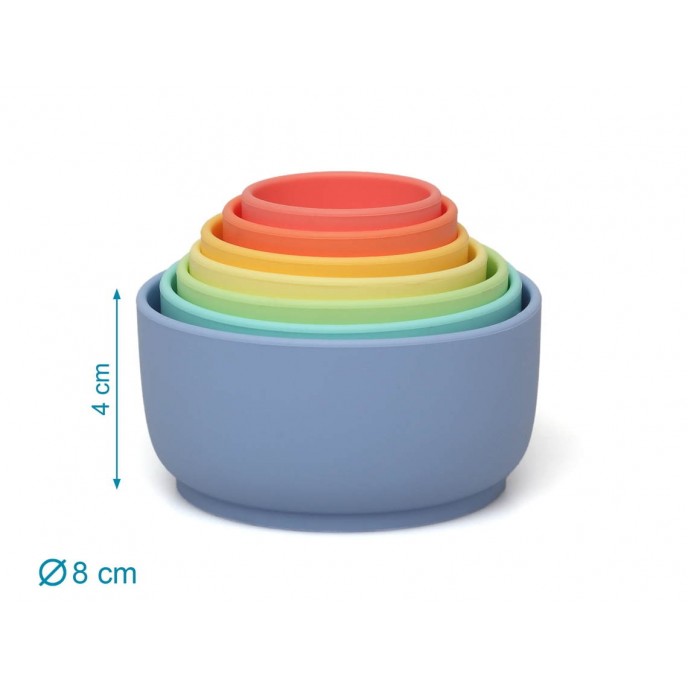 Kiokids Bath Toy Anti-Mould Stacking Cups 7pk