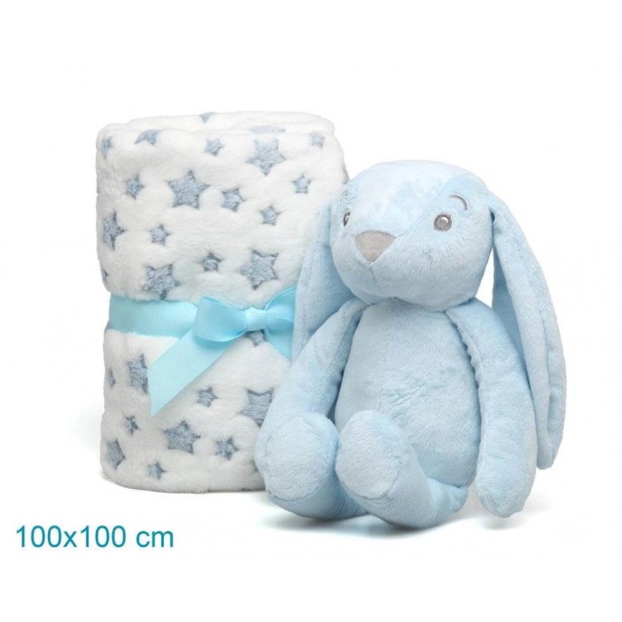 Kiokids Blanket and Plush Bunny Blue Kiokids Blanket and Plush Bunny Blue
