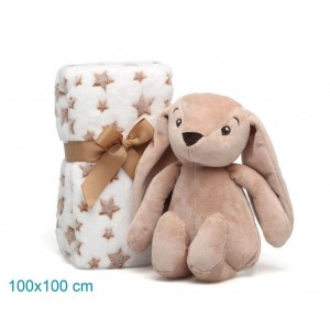 Kiokids Blanket and Plush Bunny Beige