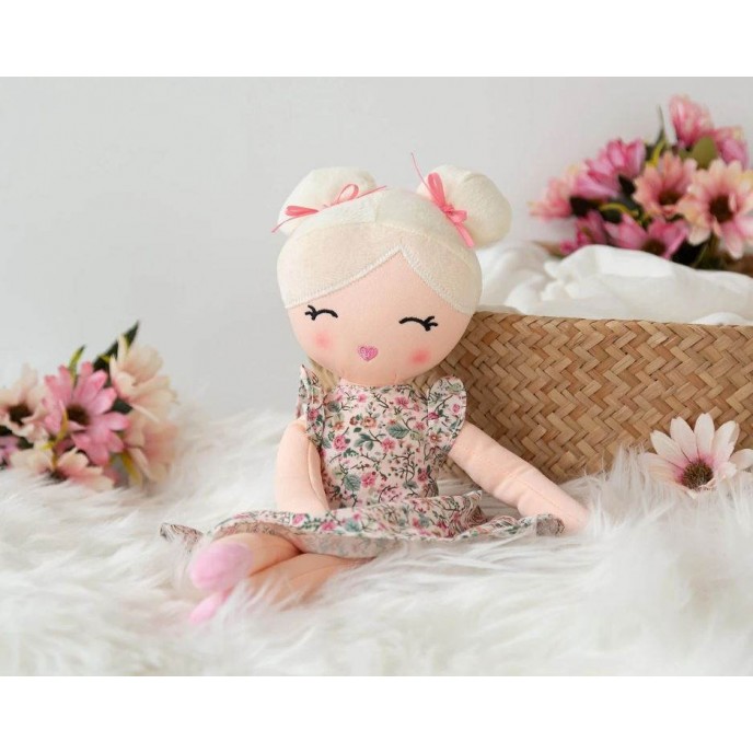 Kiokids Rag Doll 35cm Floral Blonde Kiokids Rag Doll 35cm Floral Blonde