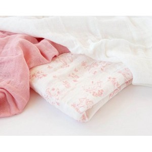Kiokids Bamboo Muslins 3pk Pink Woodland Kiokids Bamboo Muslins 3pk Pink Woodland