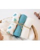 Kiokids Bamboo Muslins 3pk Aqua Blue Marine