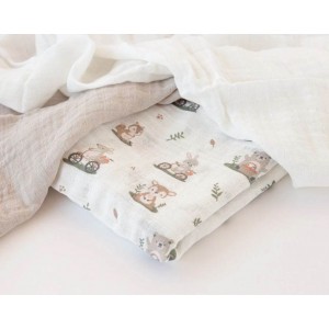 Kiokids Bamboo Muslins 3pk Grey Forest Kiokids Bamboo Muslins 3pk Grey Forest