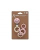 Kiokids Silicone Soother Clip and Teether Rings Pink