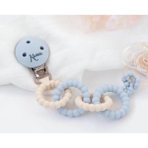 Kiokids Silicone Soother Clip and Teether Rings Blue