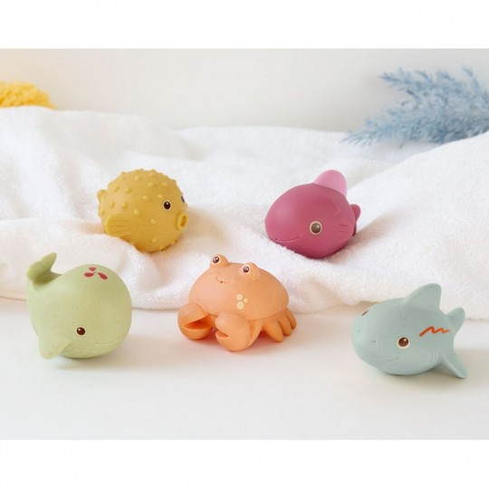 Kiokids Bath Toy Anti-Mould Sea Animals 5pk Kiokids Bath Toy Anti-Mould Sea Animals 5pk