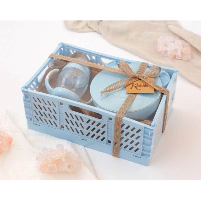Kiokids Feeding Set with Storage Basket Blue