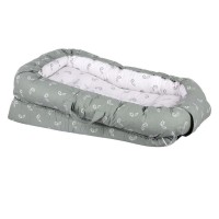 Sevi Bebe Baby Nest and Reflux Pillow Sage Tiny Leaves