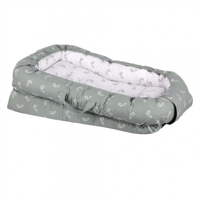 Sevi Bebe Baby Nest and Reflux Pillow Sage Tiny Leaves