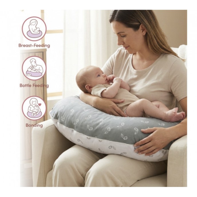 Sevi Bebe Feeding Pillow Tiny Leaves Sage Sevi Bebe Feeding Pillow Tiny Leaves Sage
