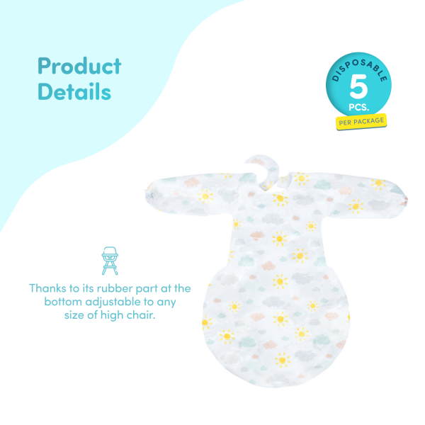 Sevi Bebe Bib Disposable Long Sleeve & Highchair Cover 5pk