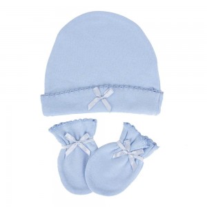 Sevi Bebe Hat and Mittens Blue Sevi Bebe Hat and Mittens Blue