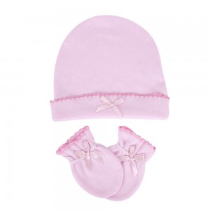 Sevi Bebe Hat and Mittens Pink Sevi Bebe Hat and Mittens Pink