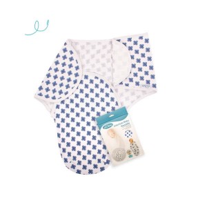 Sevi Bebe Swaddle Interlock 0/3m Blue Flowers Sevi Bebe Swaddle Interlock 0/3m Blue Flowers
