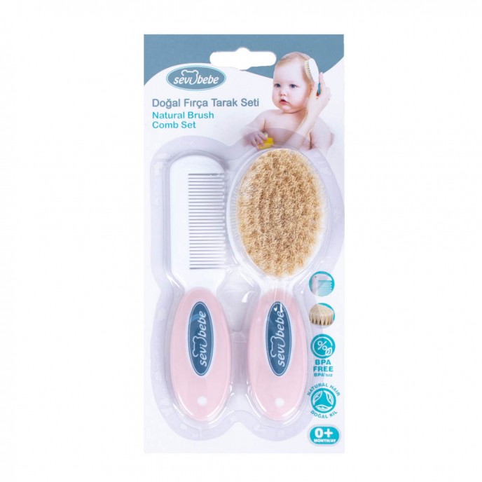 Sevi Bebe Brush and Comb Set Pink Sevi Bebe Brush and Comb Set Pink