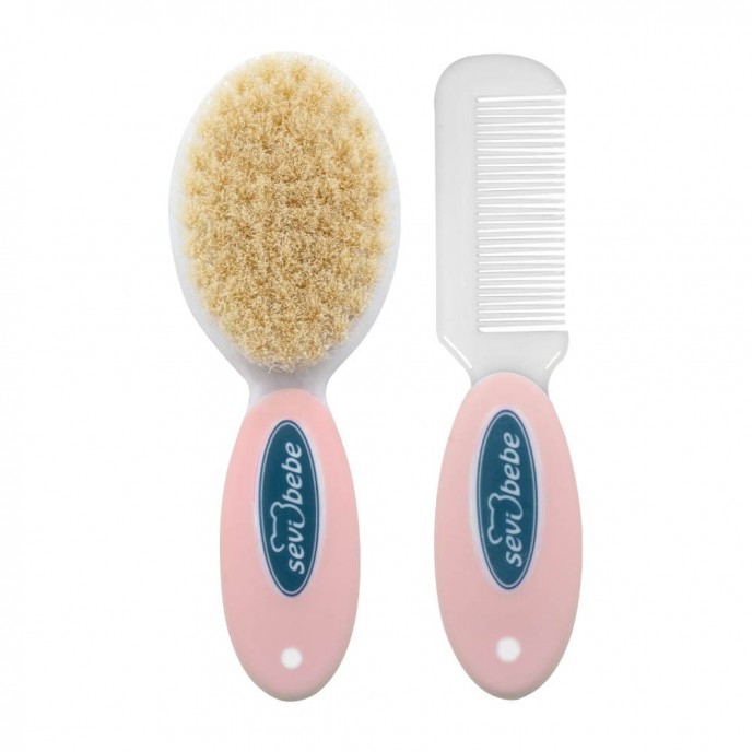 Sevi Bebe Brush and Comb Set Pink Sevi Bebe Brush and Comb Set Pink