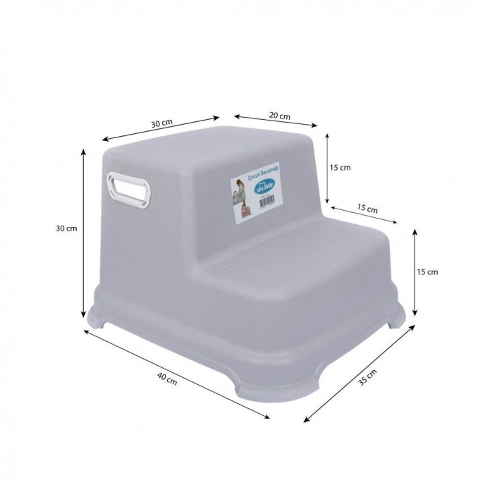 Sevi Bebe Stool Two-Step Grey Sevi Bebe Stool Two-Step Grey